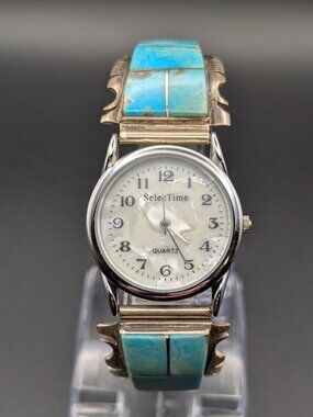 Vintage 925 Sterling & Turquoise Steve Francisco (Navajo) Men's Watch
